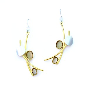 Light Grey Two-tone "X" Dangles by Christophe Poly